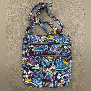 EUC Vera Bradley Triple Zip Hipster DISNEY PARKS Mickey's Paisley Celebration